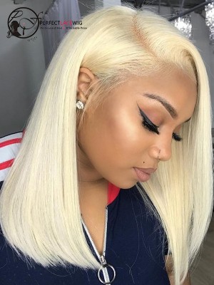 Sliver Grey Bob Human Hair Lace Front Wig
