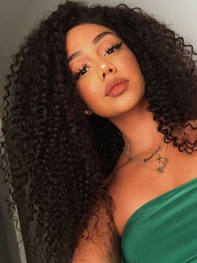 Lace Front Human Hair Wigs For Black Women Curly Brazilian ...