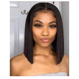 4x4 lace Short Bob Straight Wig Human Hair Lace Front Wigs [LFW57]