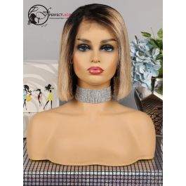 Ombre 1B/27 Color Bob Styled 100% Human Hair Lace Front Wig [LFW40]