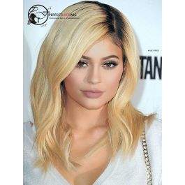 Bob Style Silky Straight Ombre Blonde Brazilian Virgin Hair Lace Front Wig [LFW38]