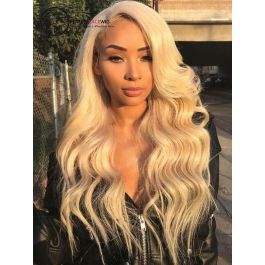 Big Wave Ombre Blonde 613 color Pre Plucked Brazilian Virgin Hair Full Lace Wigs [FLW11]