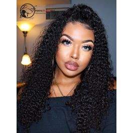 Brazilian Virgin Human Hair Kinky Curly 360 Lace Wig Pre Plucked Natural Hairline With Baby Hair [360LW29]