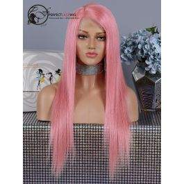 Pre Plucked Pink Silky Straight Brazilian Human Virgin Hair Lace Front Wig [LFW32]