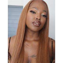 Pre Plucked Brown Color #30 Human Hair Silky Straight 360 Lace Wig [360LW32]