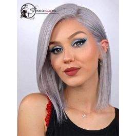 Silver Grey Bob Human Hair Lace Front Wig [LFW42]