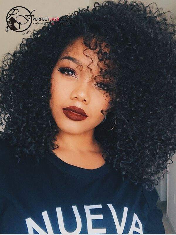 13x6 Inches Bob Style Brazilian Virgin Hair Kinky Curly Lace Front Wig