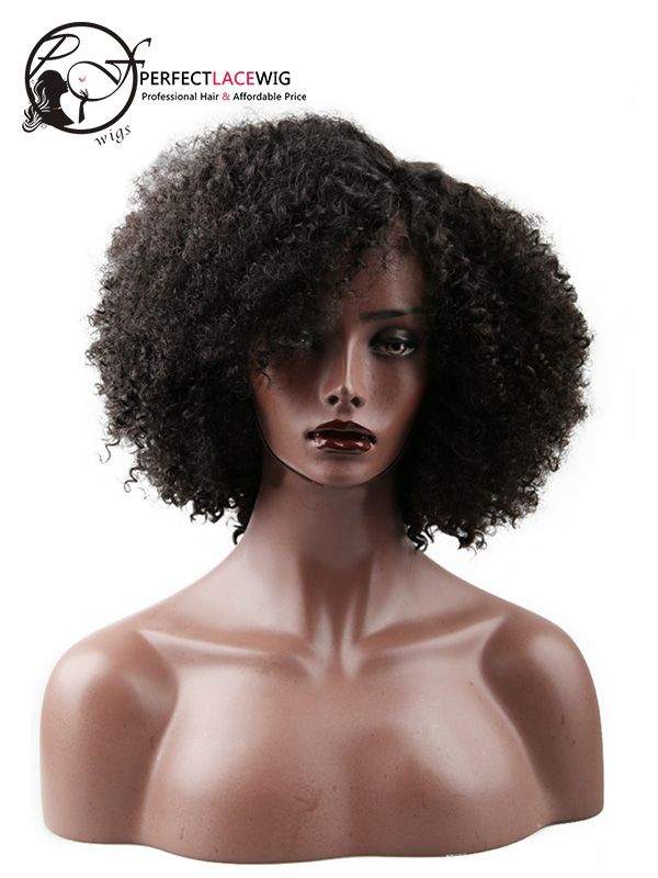 Short Bob Style Kinky Curl Brazilian Virgin Hair Middle Part U